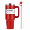 40 oz Tumbler With Handle And Straw red